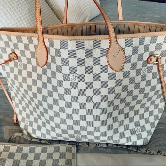 Chic fashion white checkered tote - Picture 5 of 7